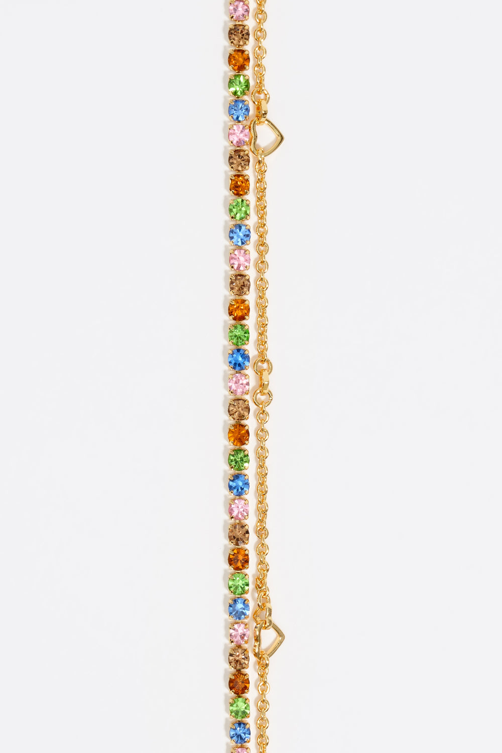 Gold double-chain crystals bracelet