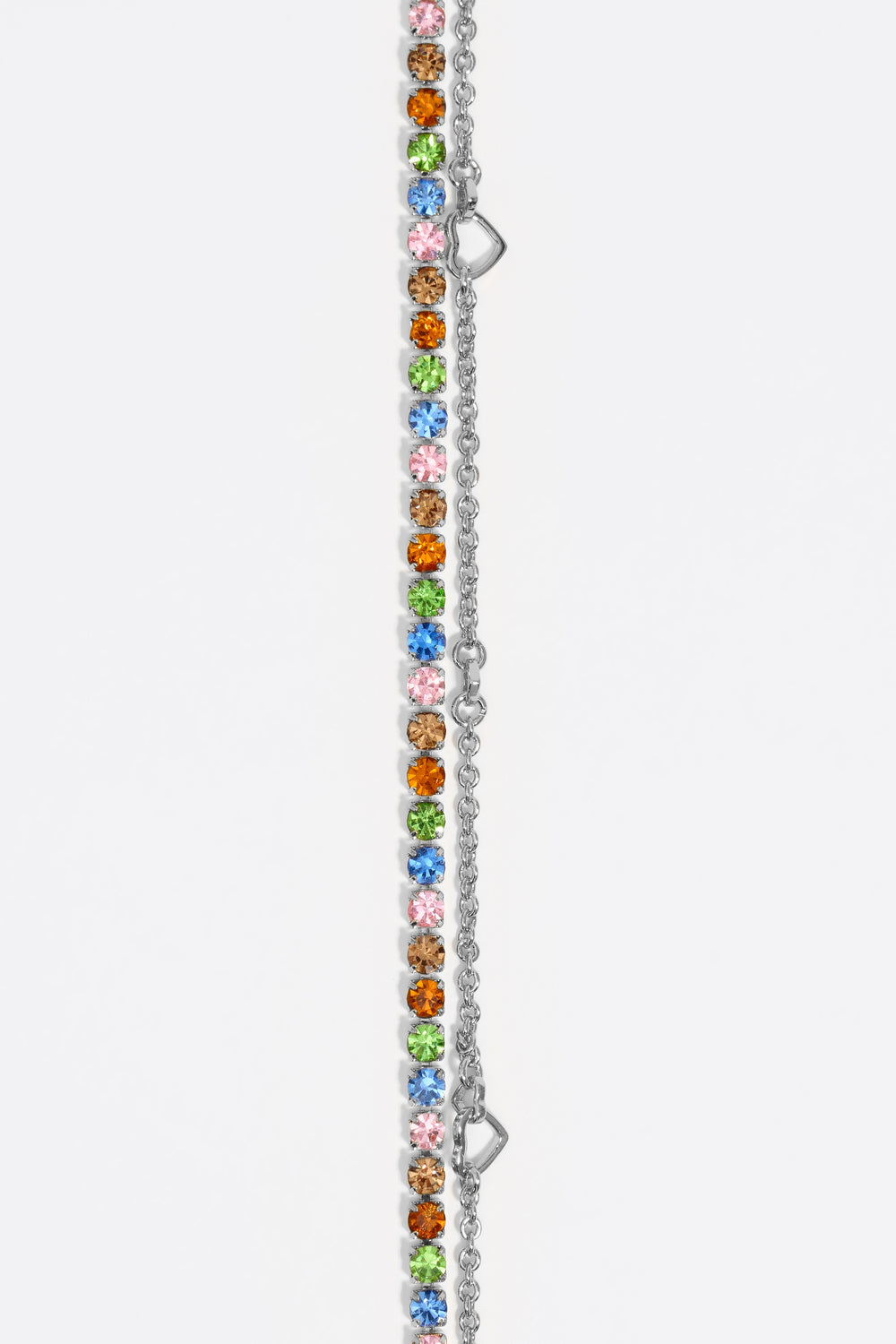 Silver double-chain crystals bracelet