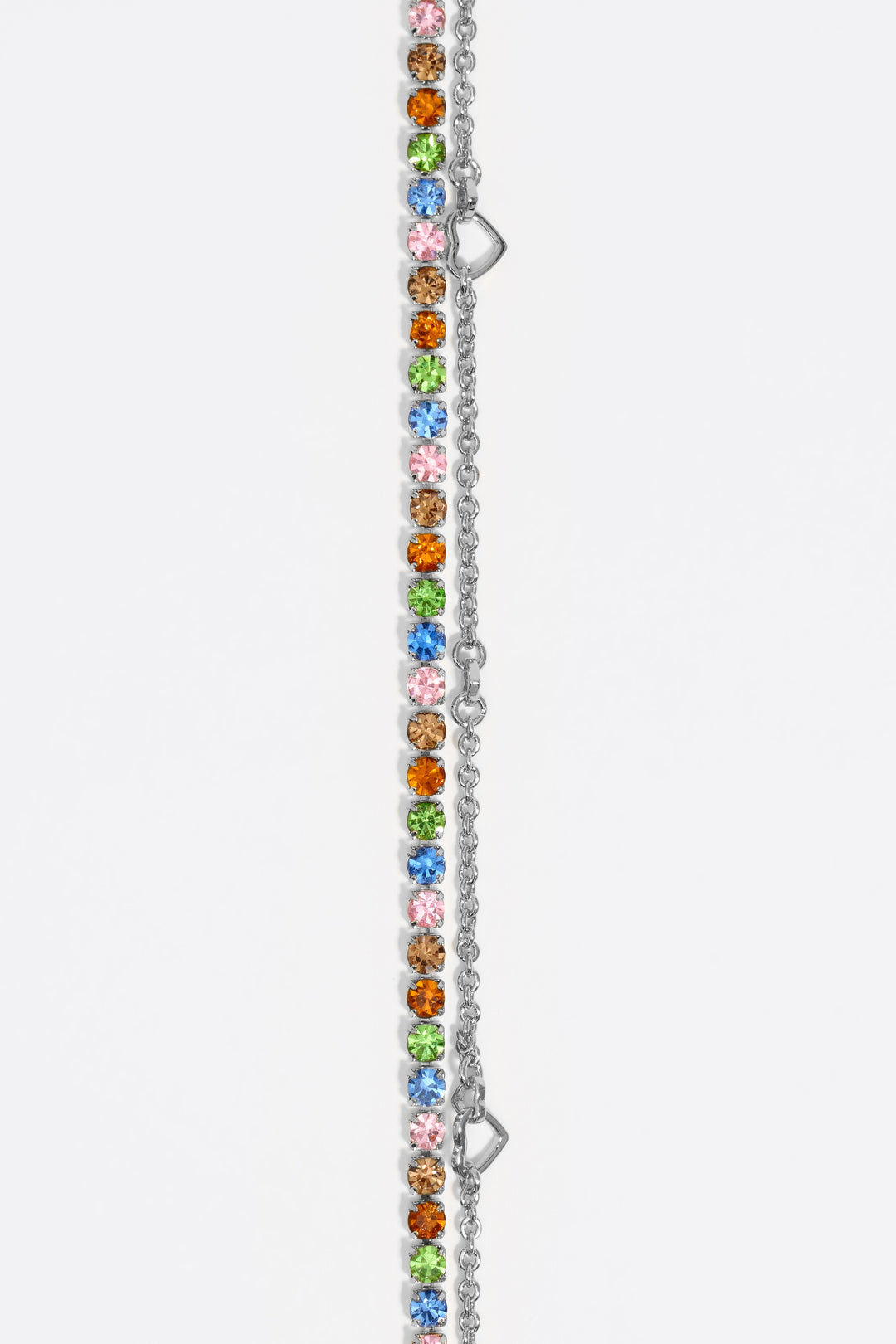 Silver double-chain crystals bracelet