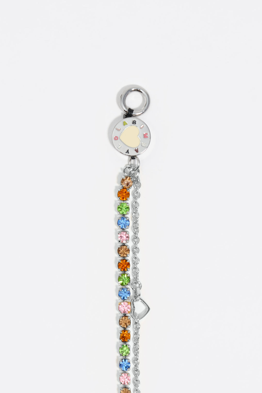 Silver double-chain crystals bracelet