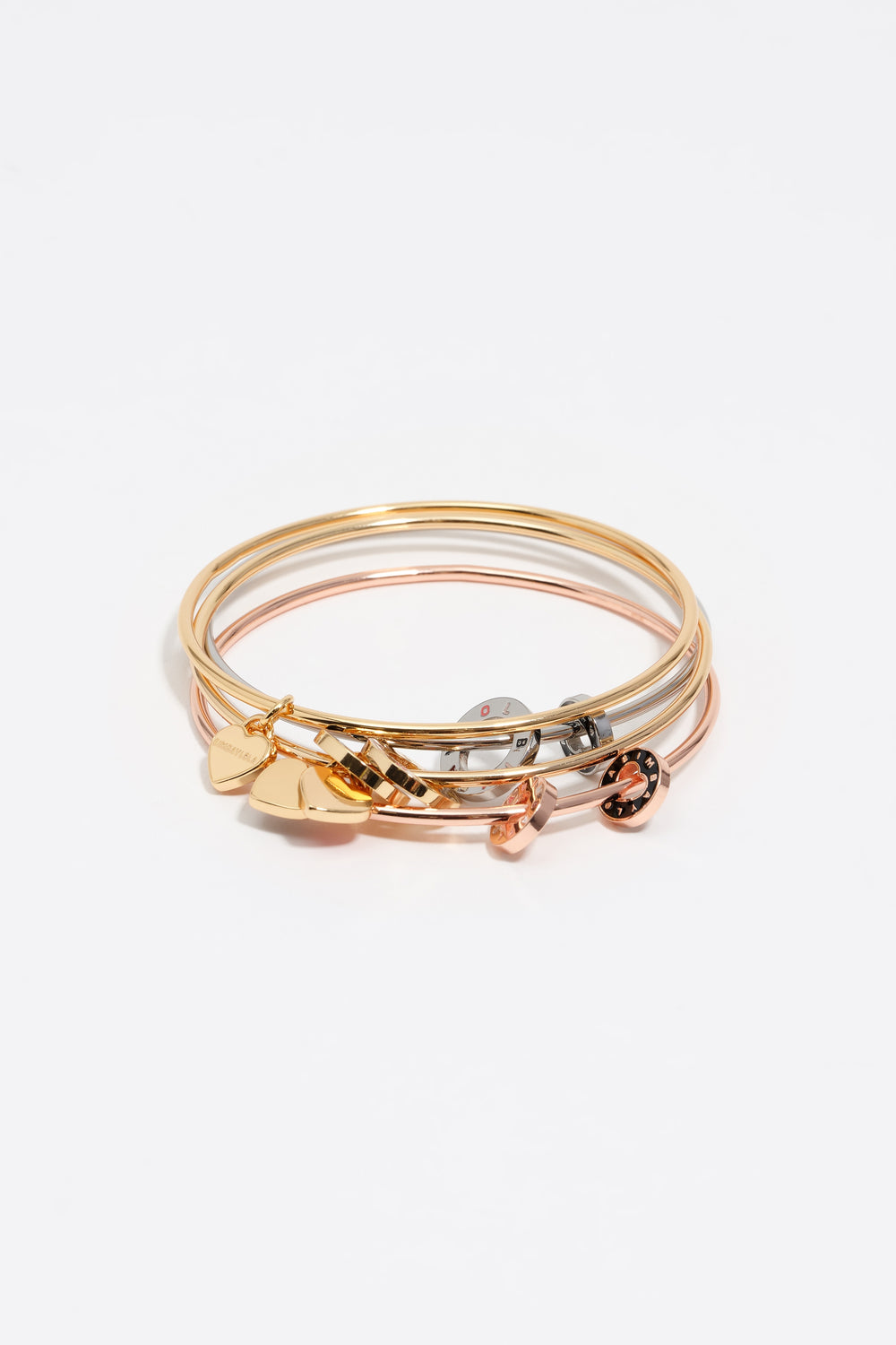 Set of 5 heart logo bracelets