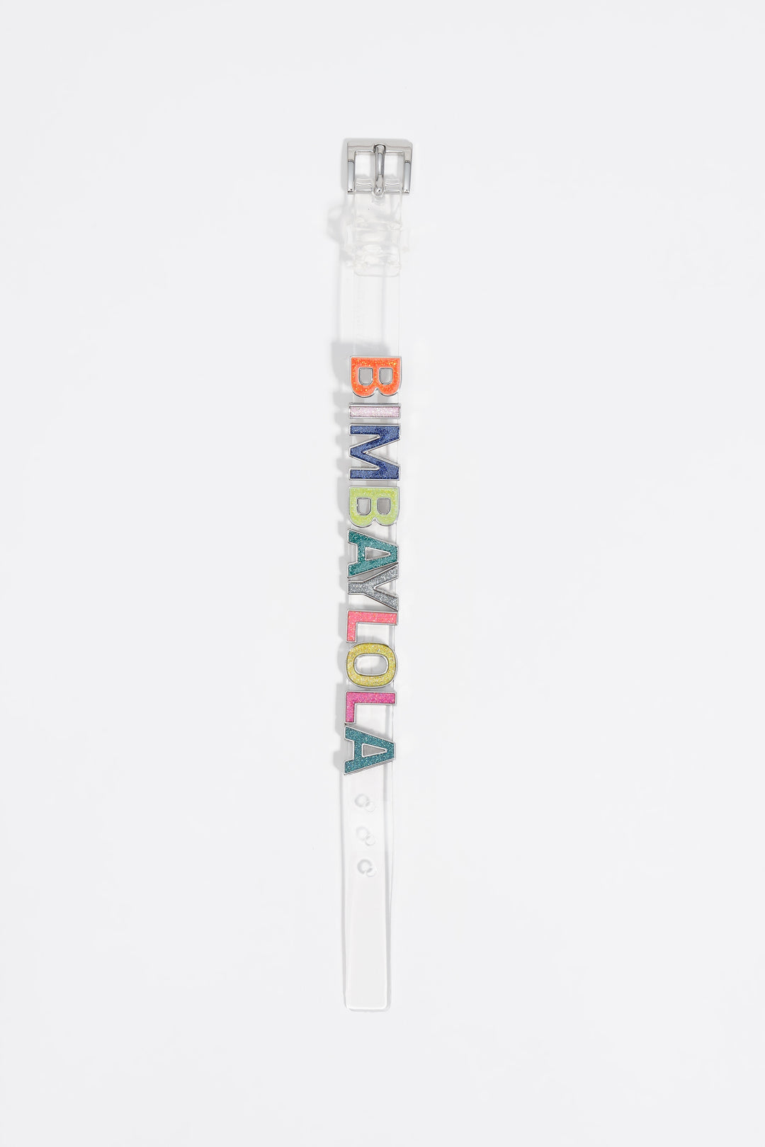 Multicolored glittery logo strap bracelet