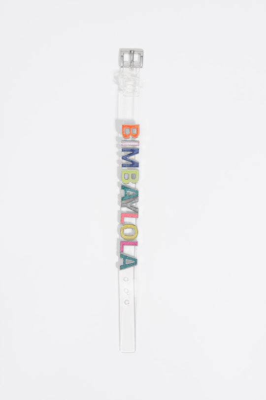 Multicolored glittery logo strap bracelet