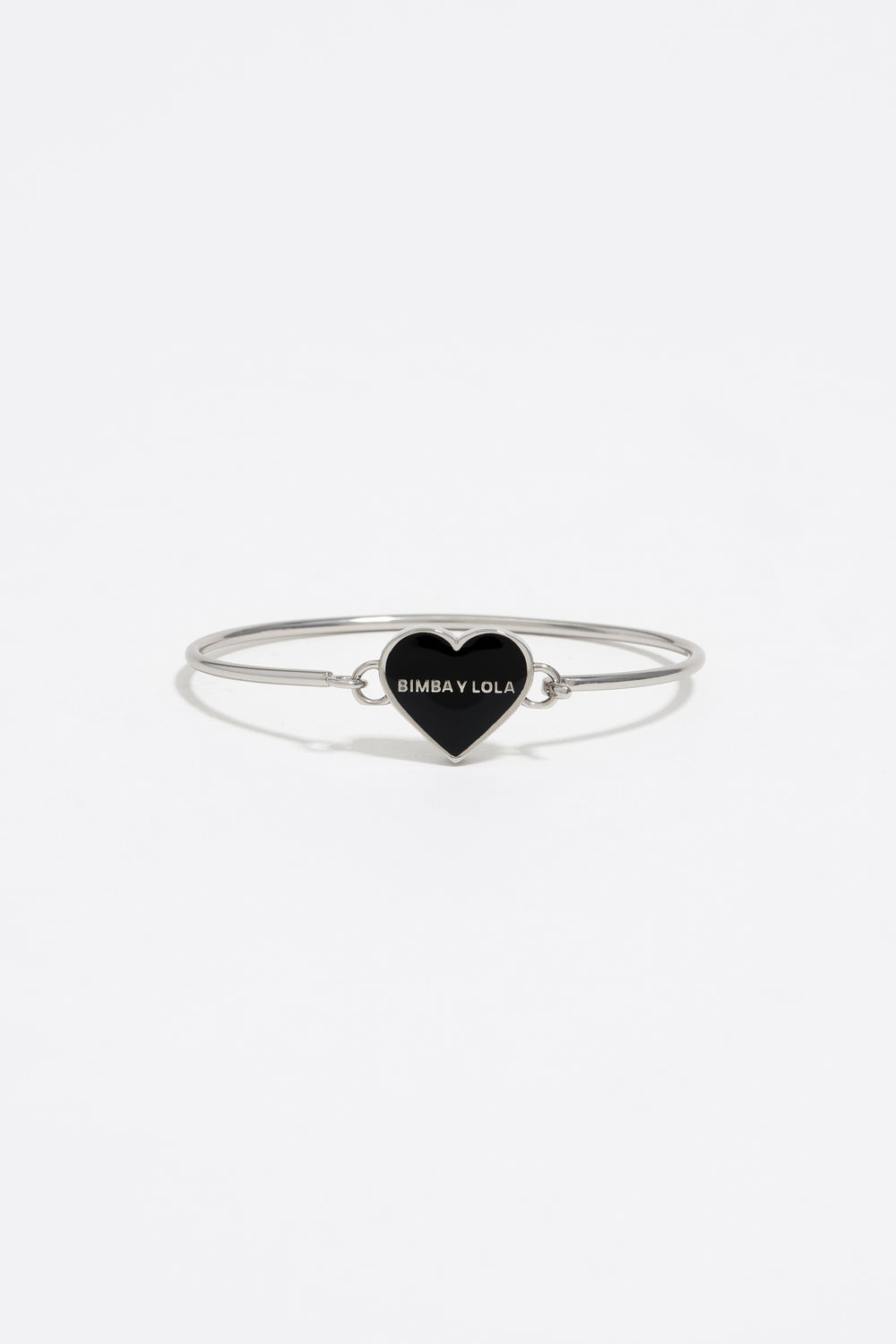 Black heart rigid bracelet