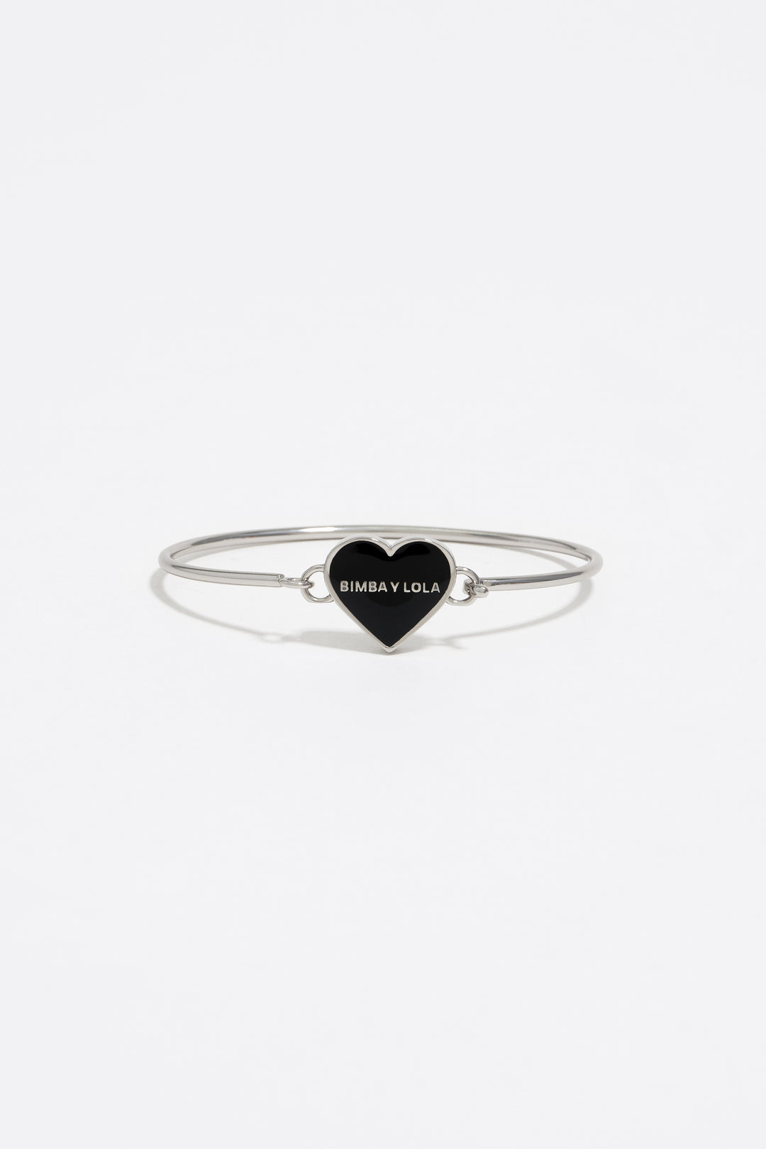 Black heart rigid bracelet