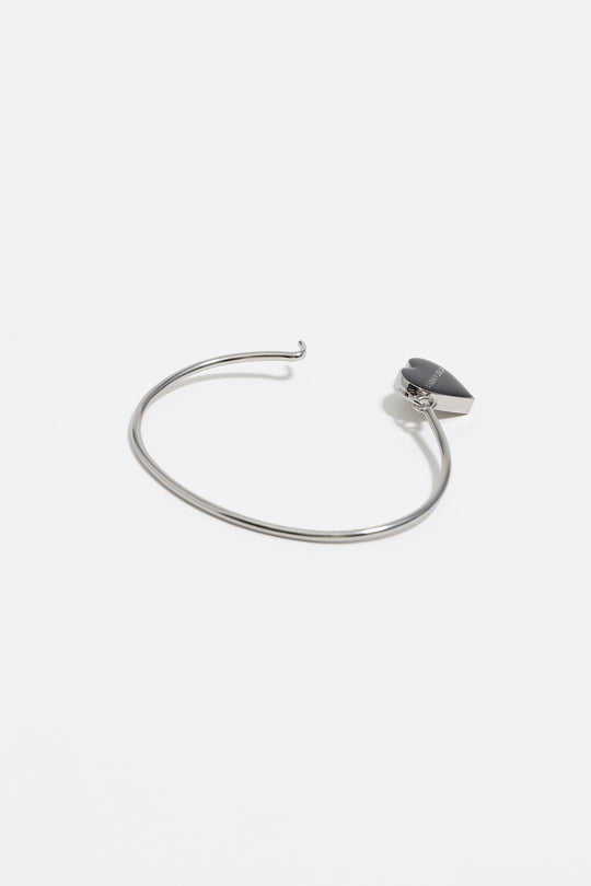Black heart rigid bracelet