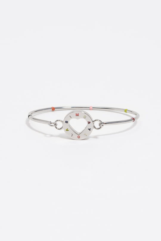 Silver logo rigid bracelet