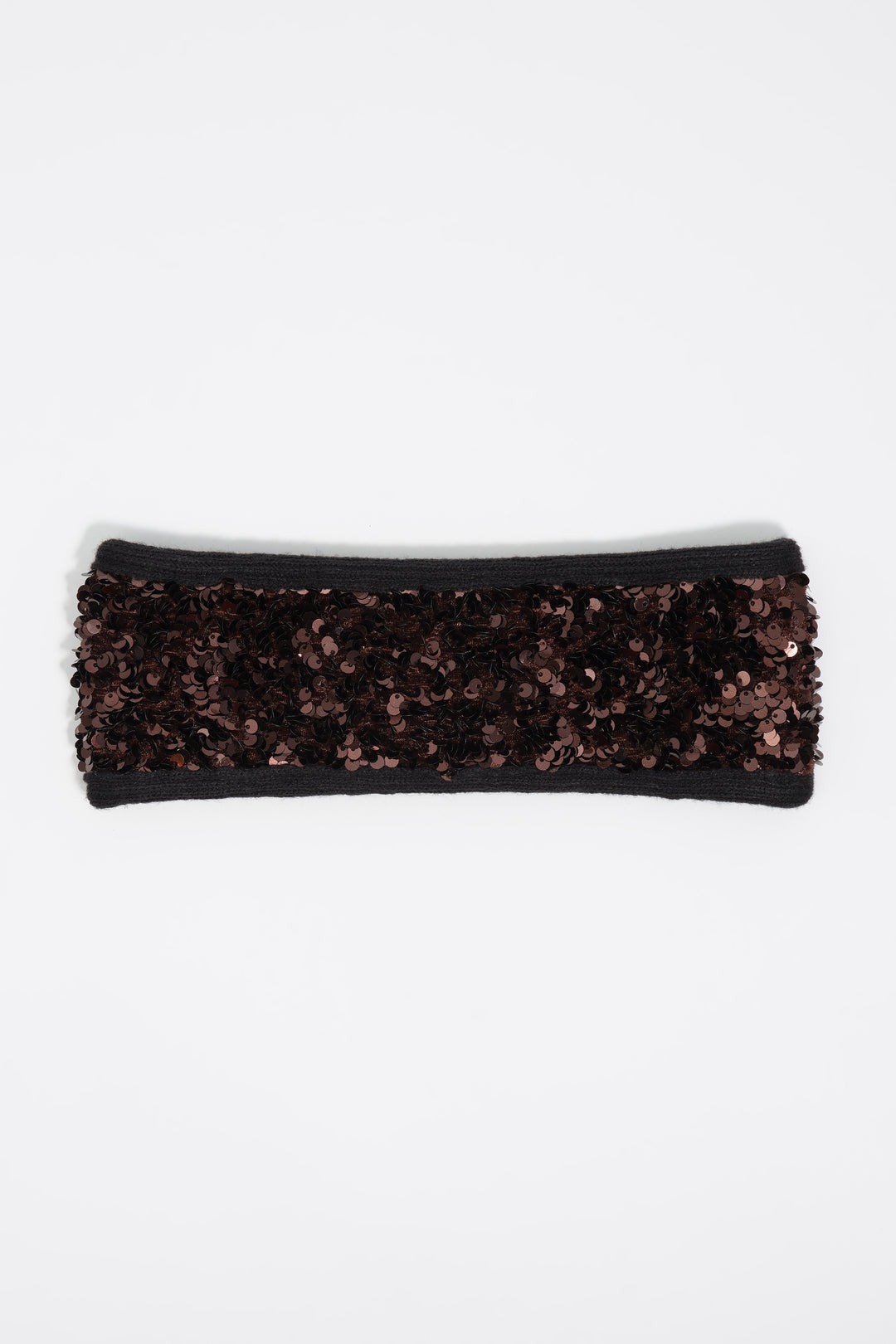 Brown knit sequins headband