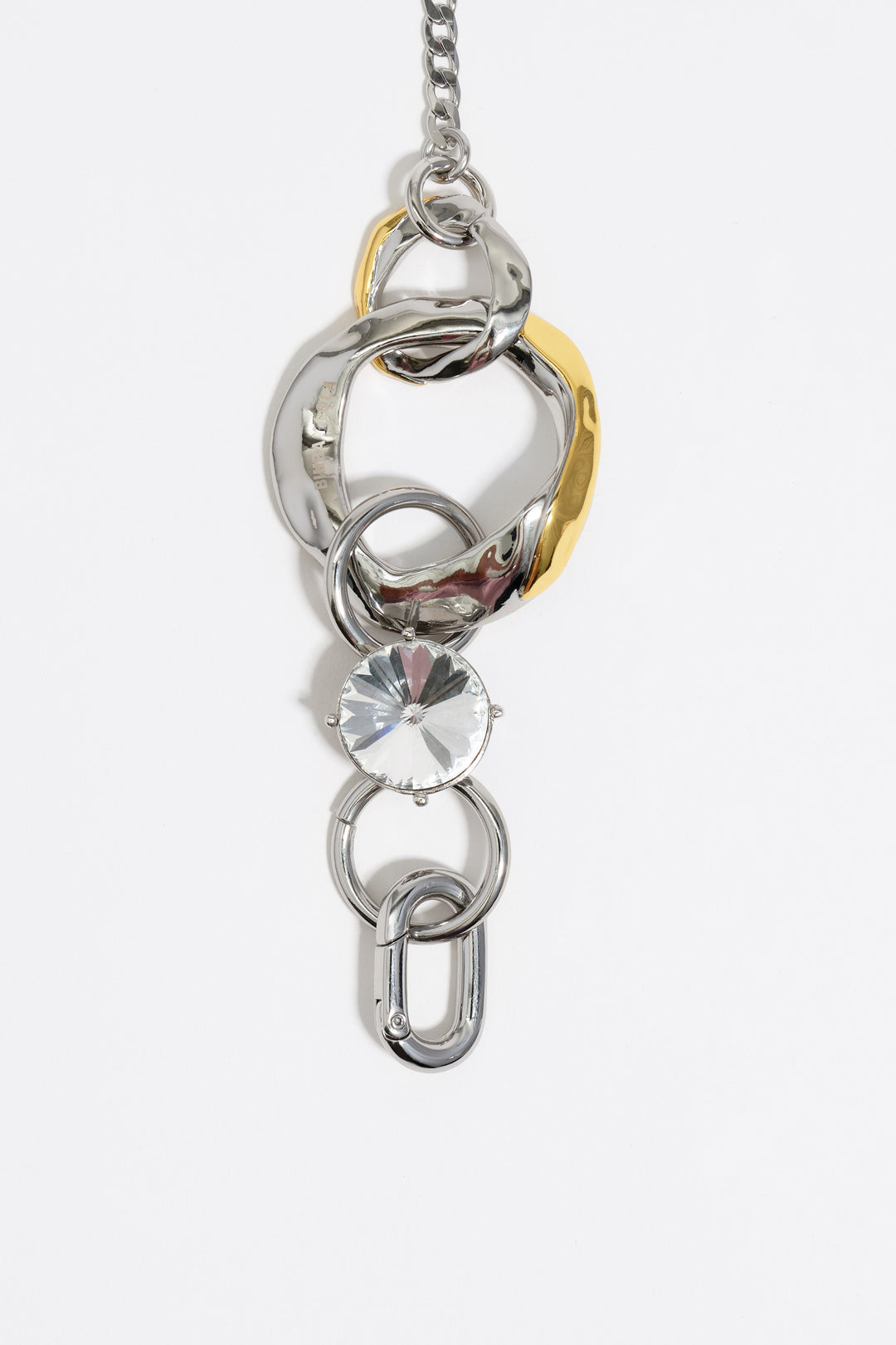 Silver chain and textures necklace
