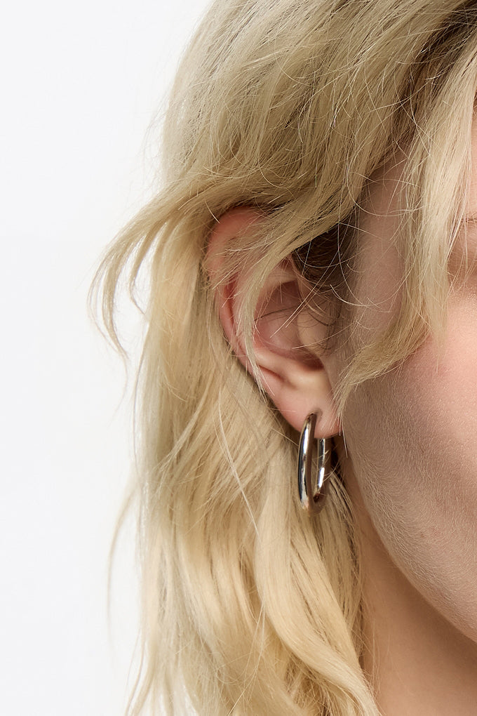 Silver hoop earrings