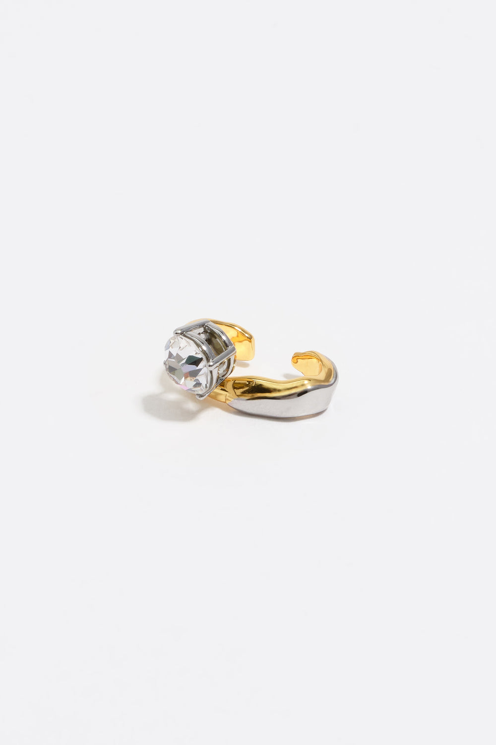 Two-tone textured ear cuff earring