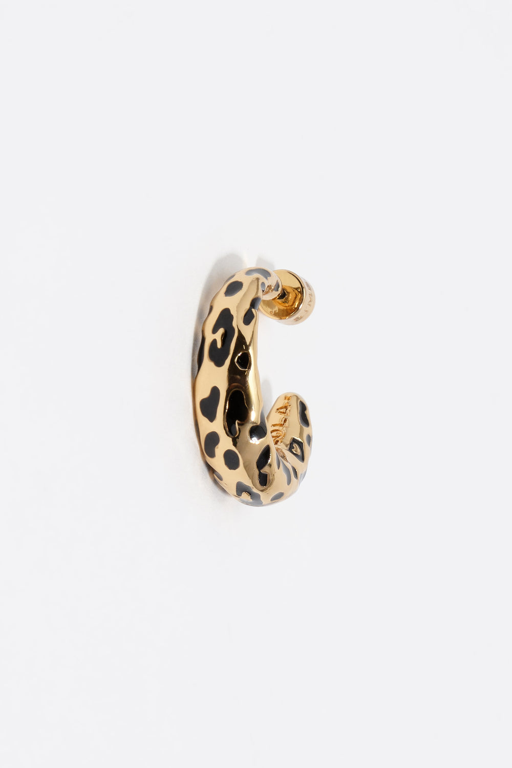 Black animal print hoop earrings