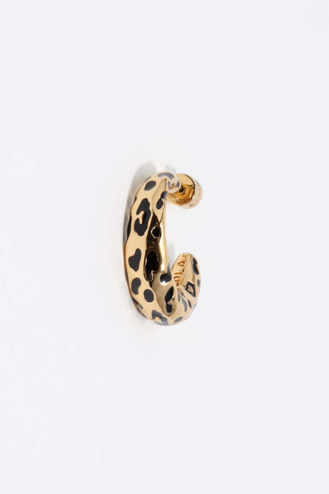Black animal print hoop earrings