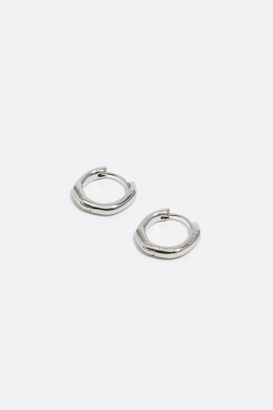 Silver irregular hoop earrings