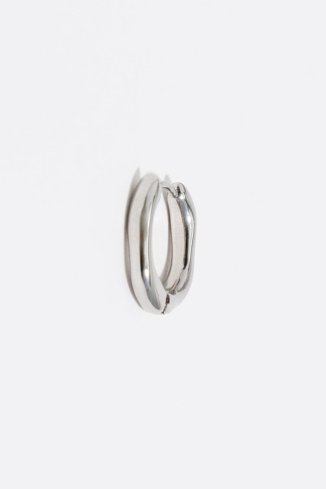Silver irregular hoop earrings