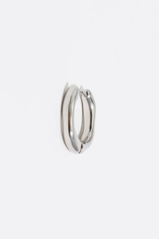 Silver irregular hoop earrings