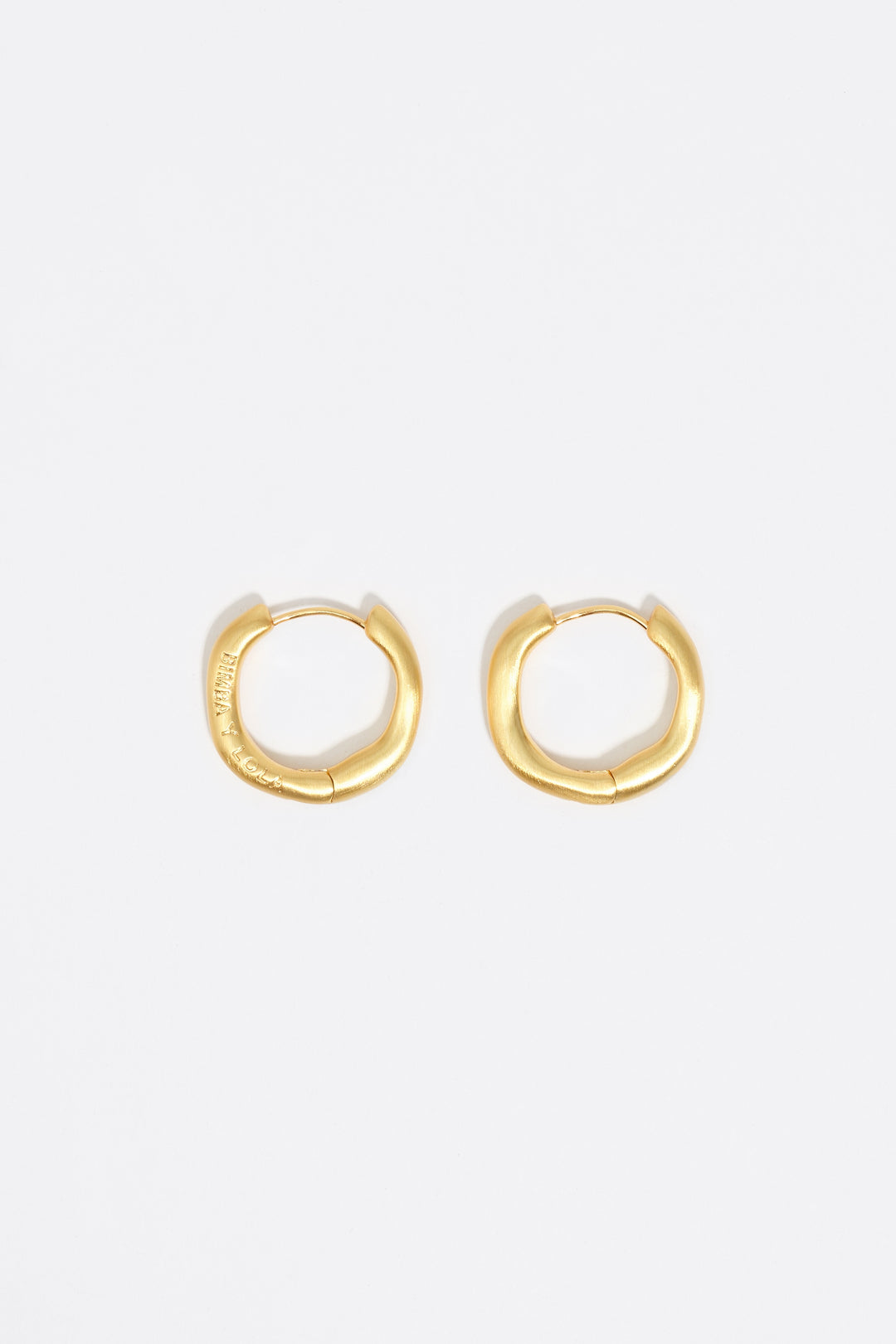 Matte gold irregular hoop earrings