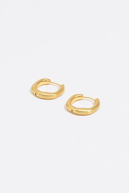 Matte gold irregular hoop earrings