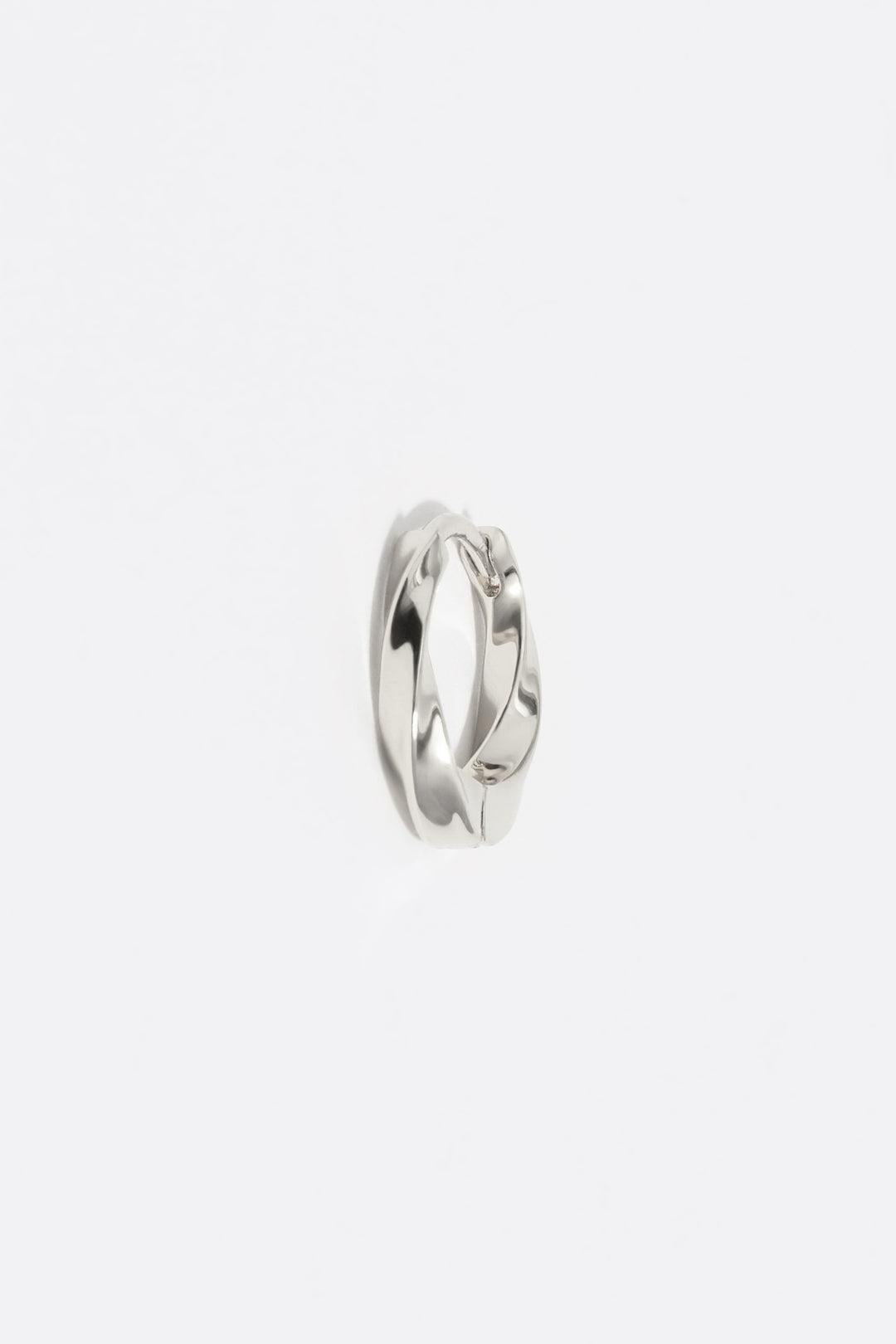 Textured silver hoop earrings