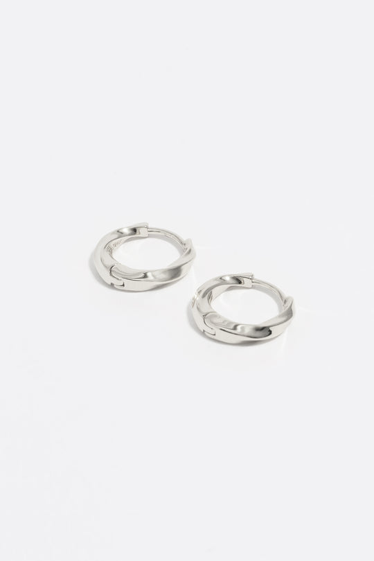 Textured silver hoop earrings