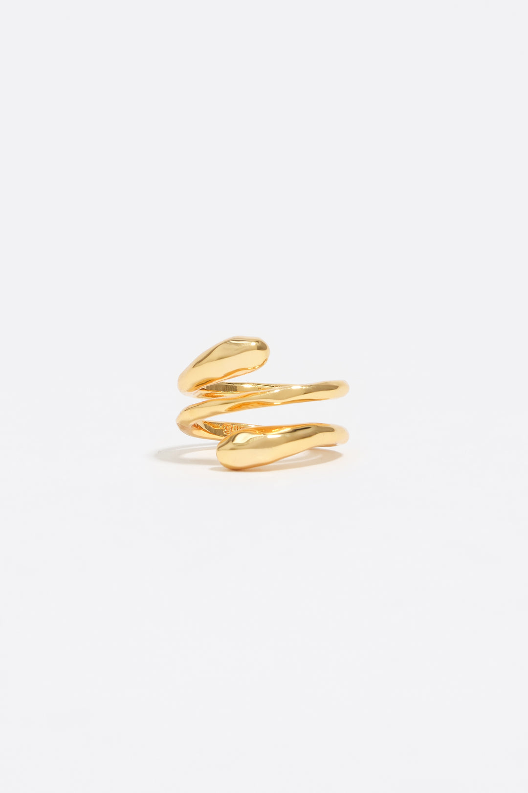 Gold-tone textured spiral ring