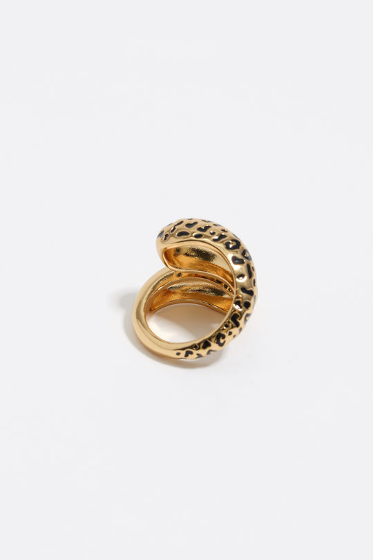 Black animal print ring