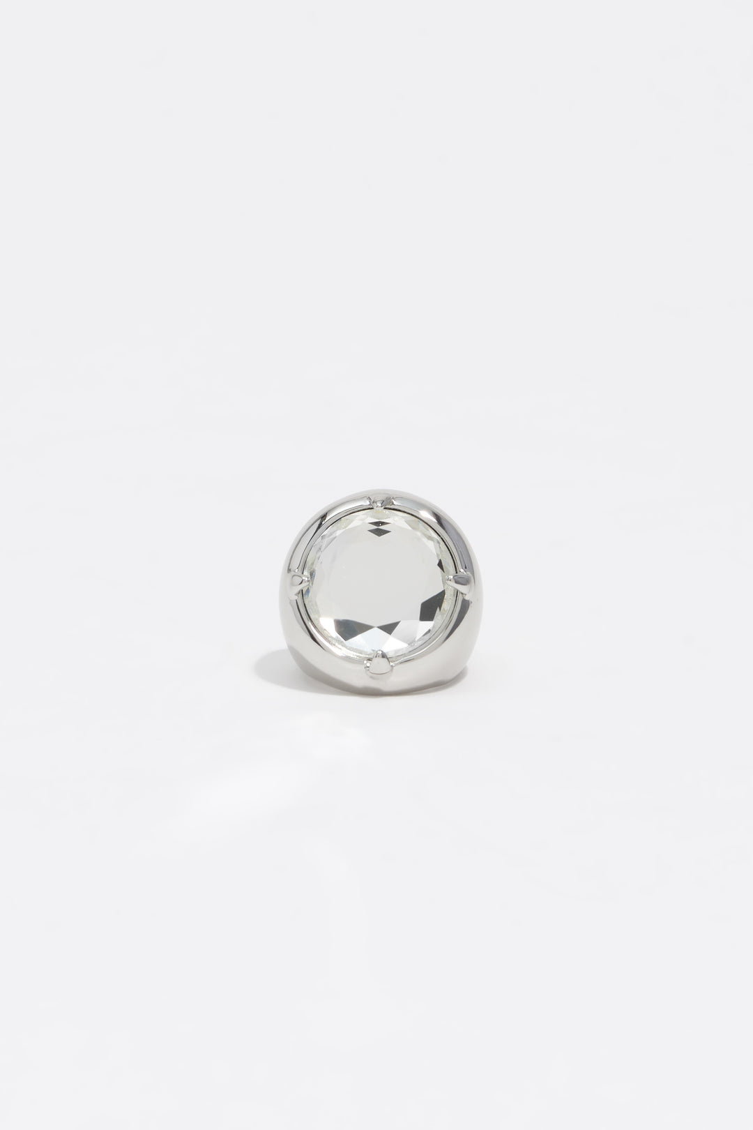 Silver crystal ring