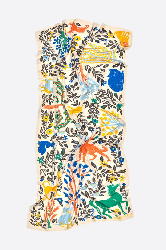 Sand vegetation and animals shawl