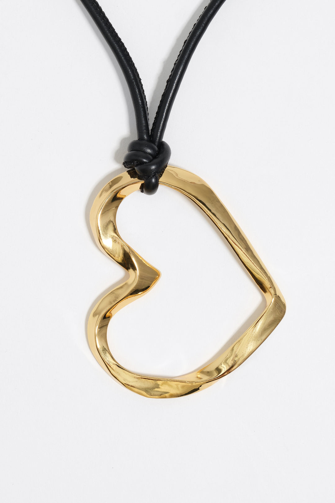 Gold textured heart necklace