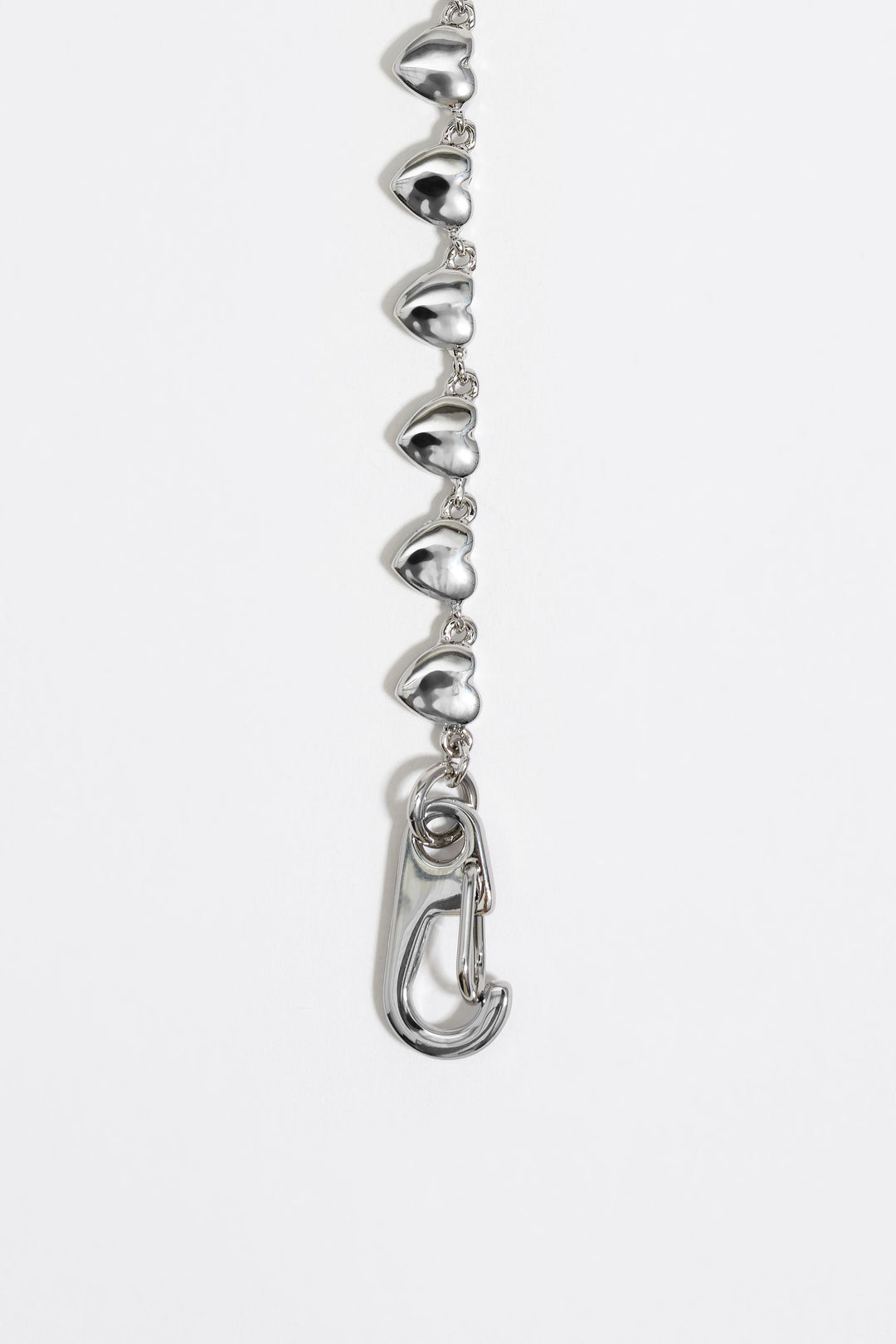 Silver hearts and crystals necklace