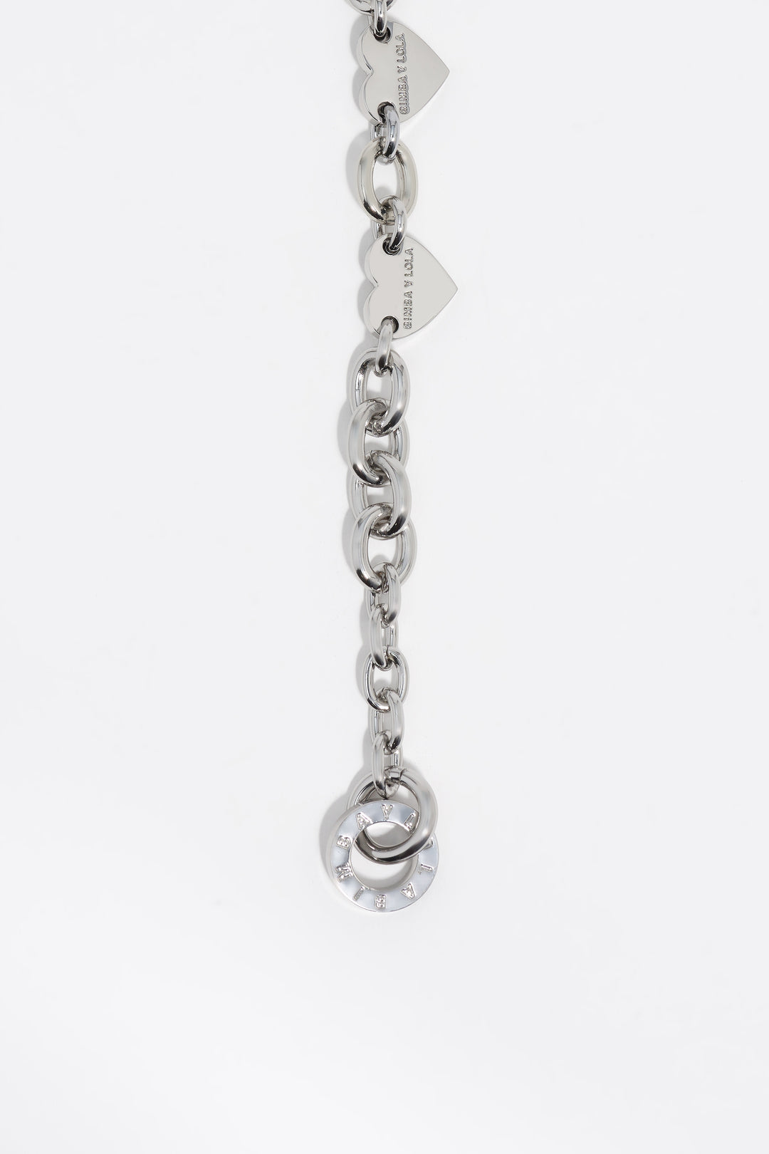 Silver hearts chain necklace