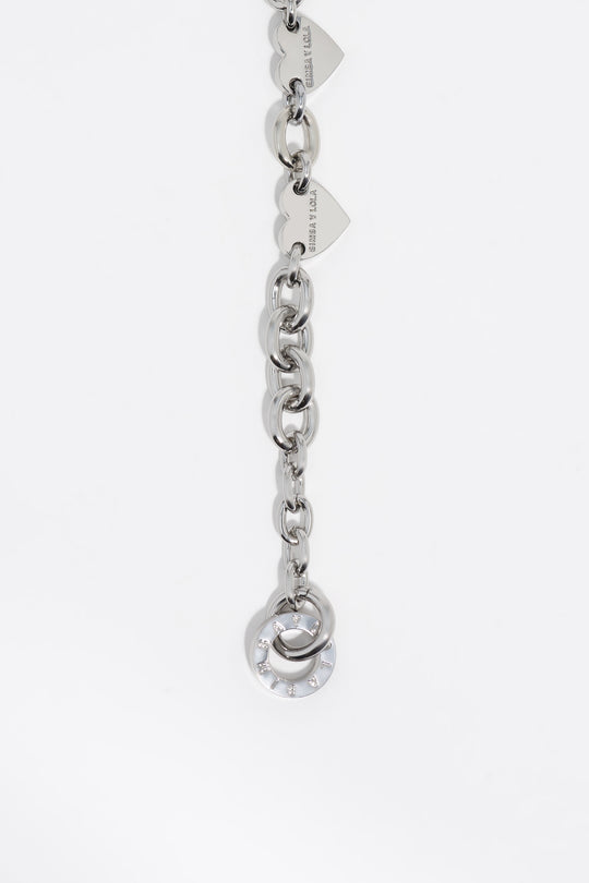 Silver hearts chain necklace