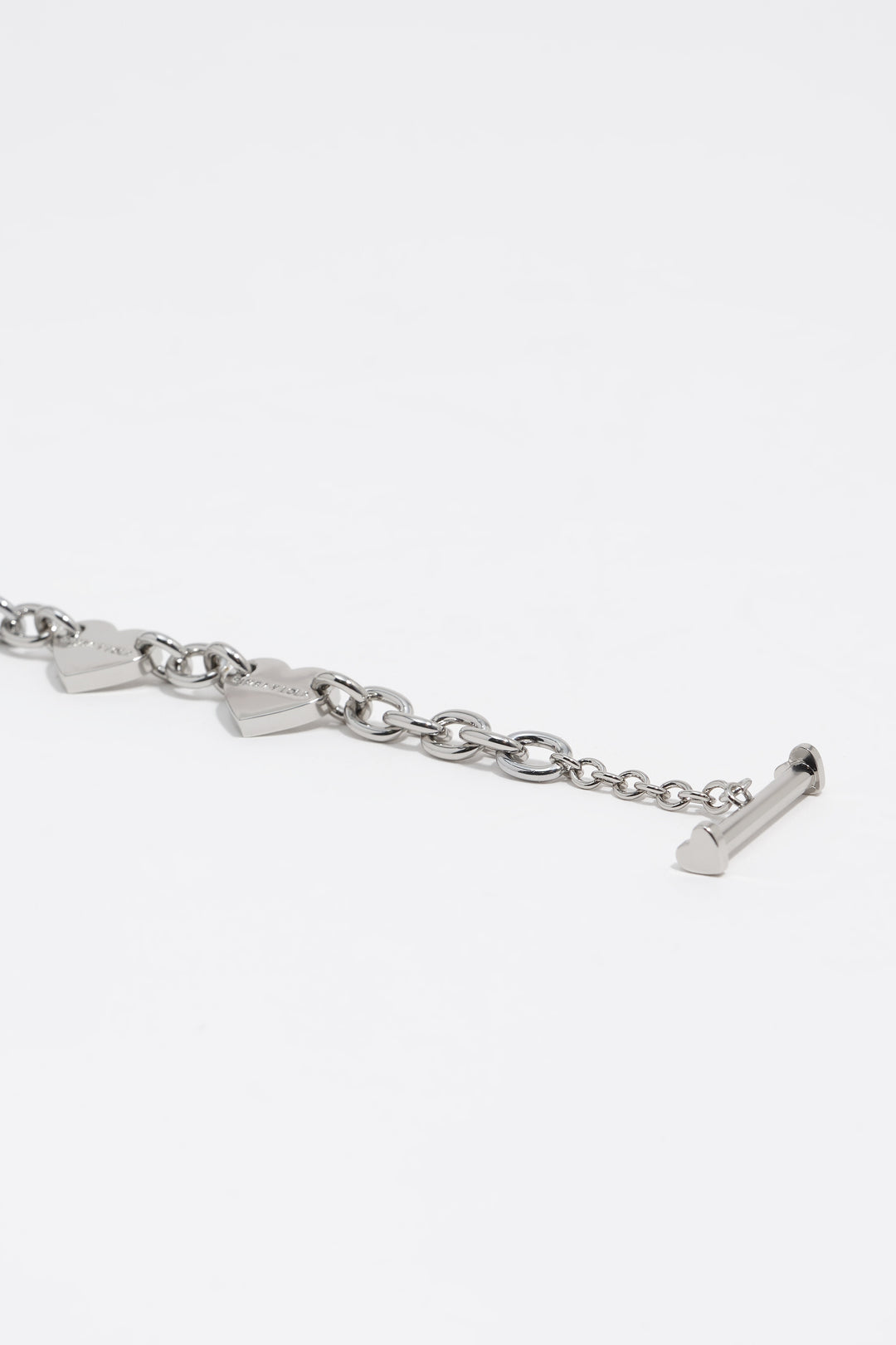 Silver hearts chain necklace
