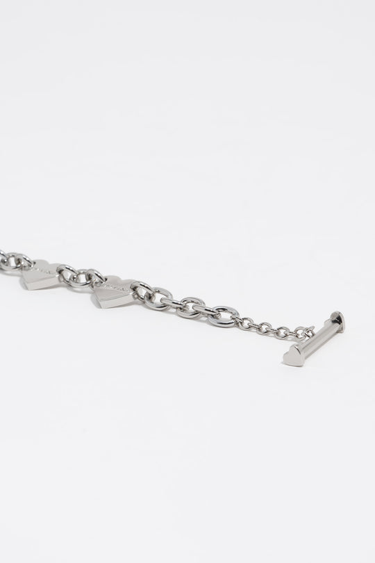 Silver hearts chain necklace