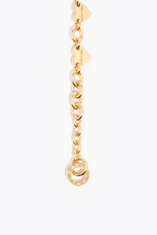 Gold hearts chain necklace