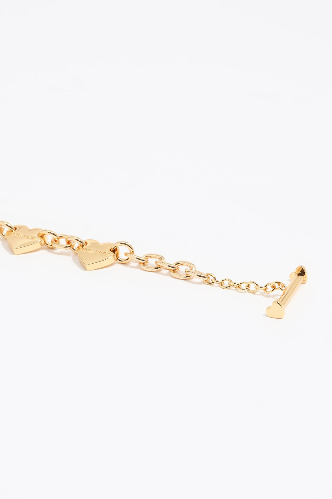Gold hearts chain necklace