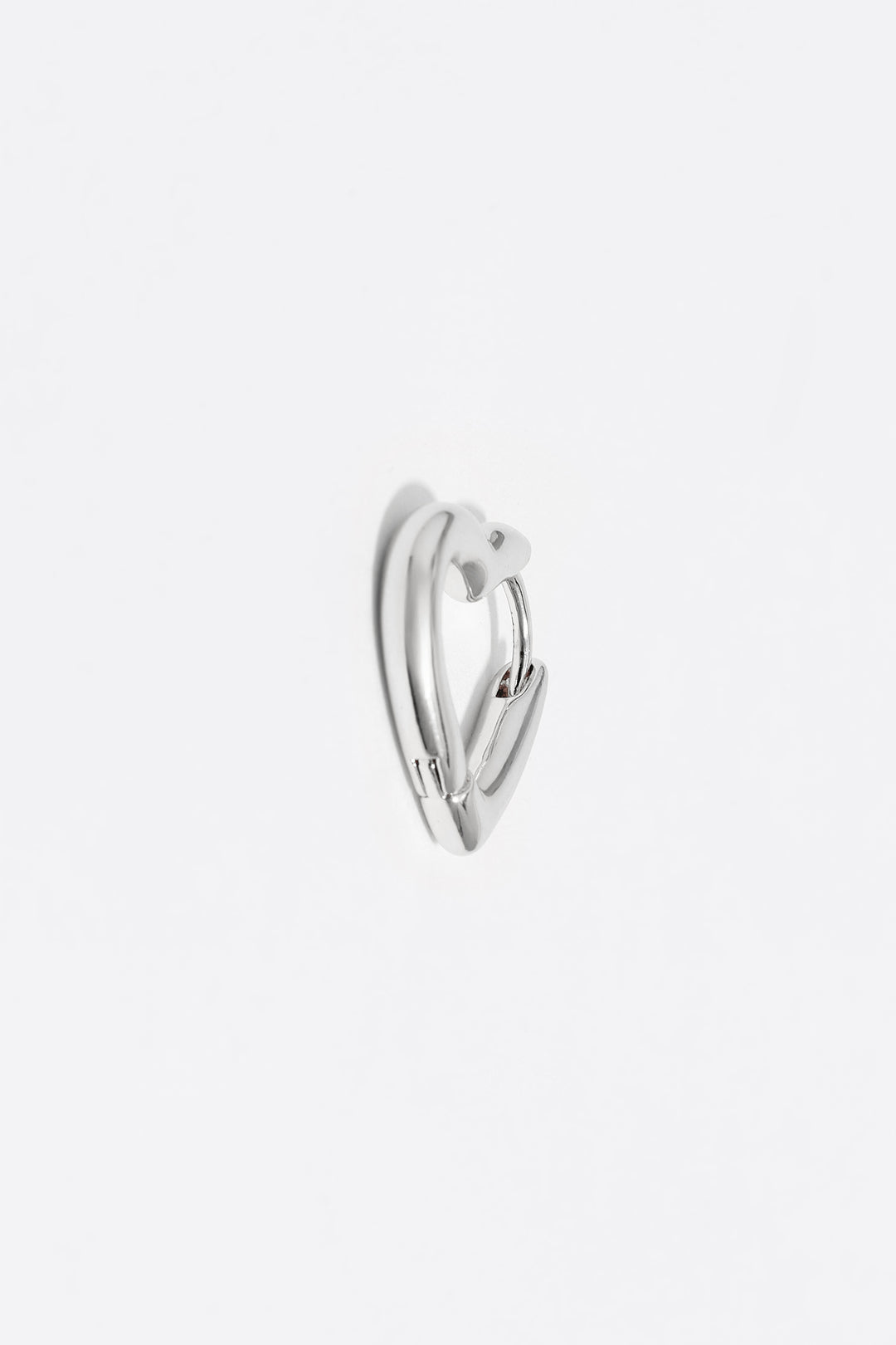 Silver heart hoop earrings