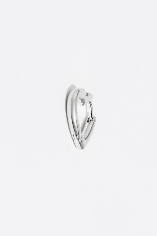 Silver heart hoop earrings