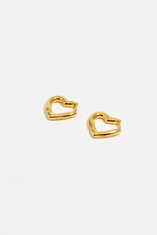 Golden heart hoop earrings