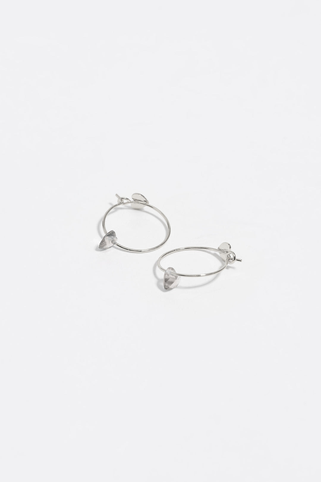 Silver-tone heart hoop crystal earrings