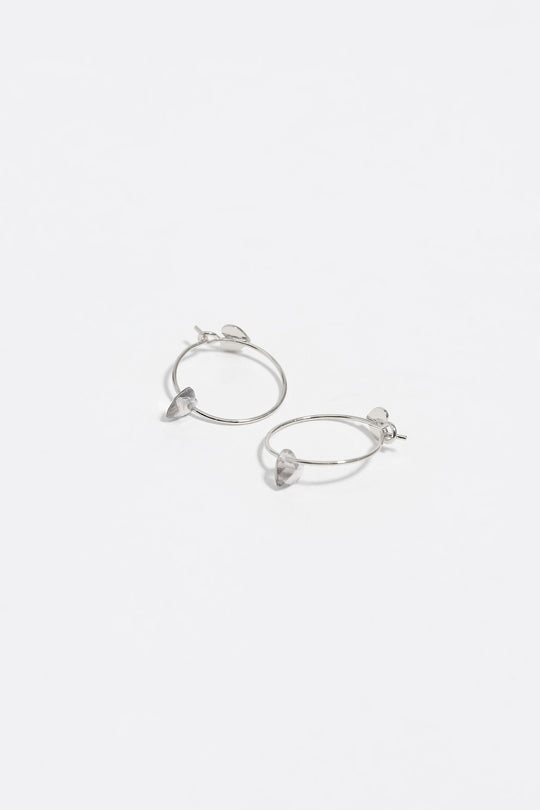 Silver-tone heart hoop crystal earrings