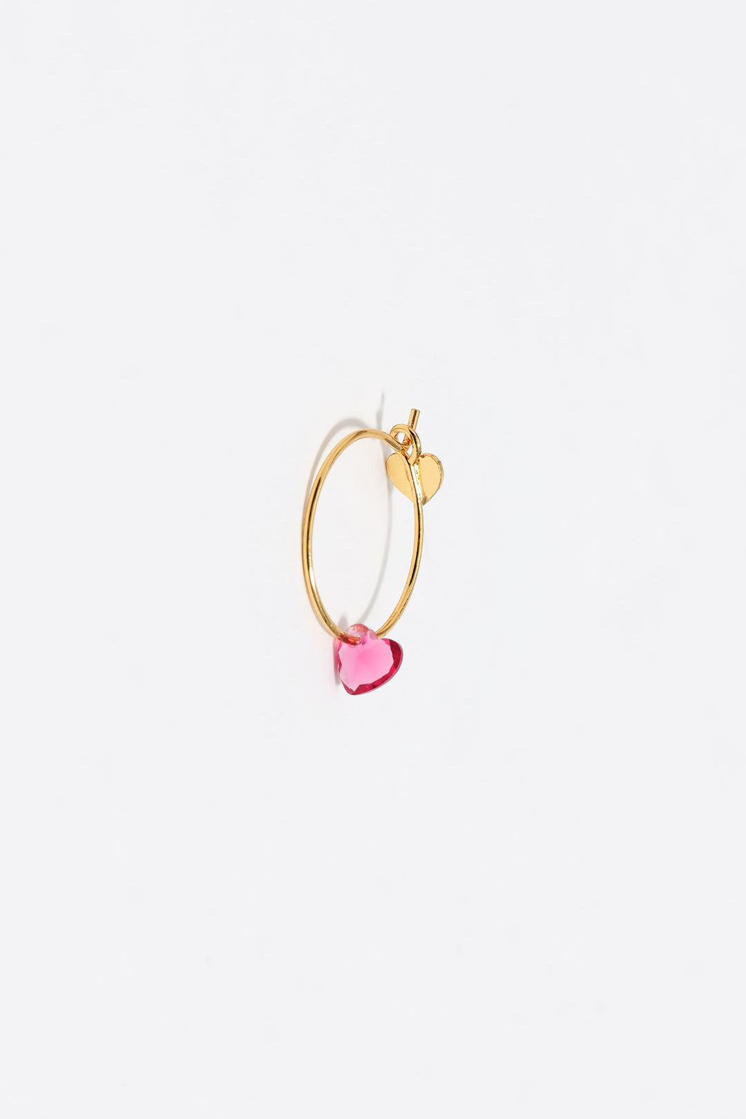 Gold-tone heart hoop crystal earrings