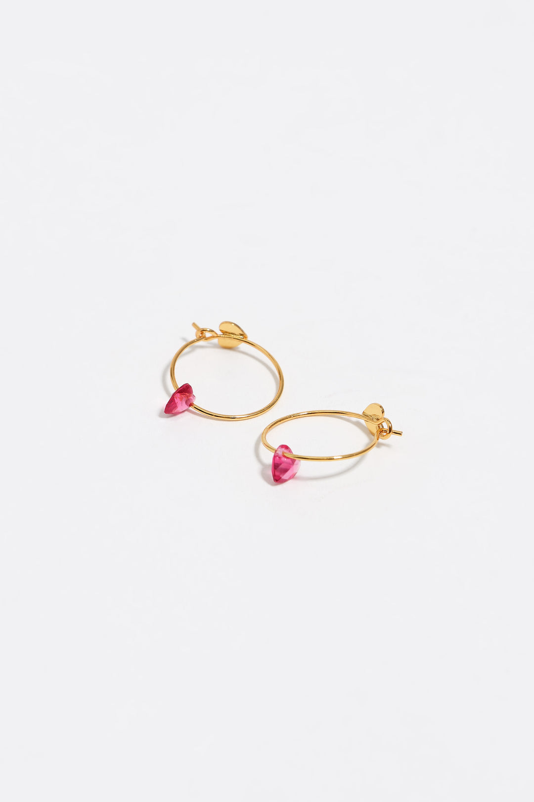 Gold-tone heart hoop crystal earrings
