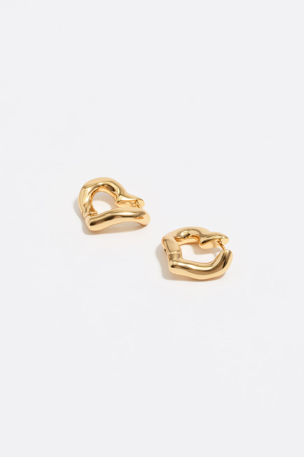 Golden heart hoop earrings