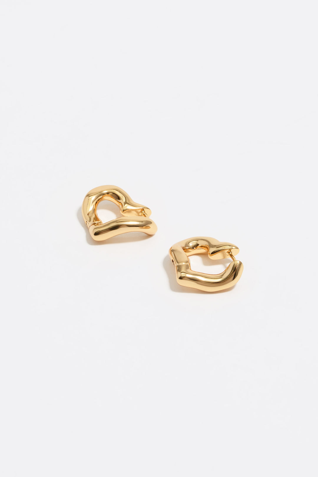 Golden heart hoop earrings
