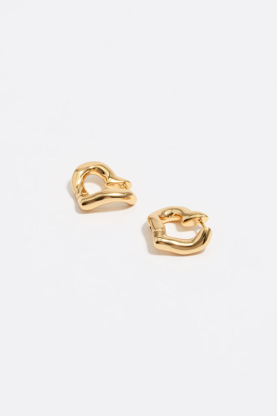 Golden heart hoop earrings