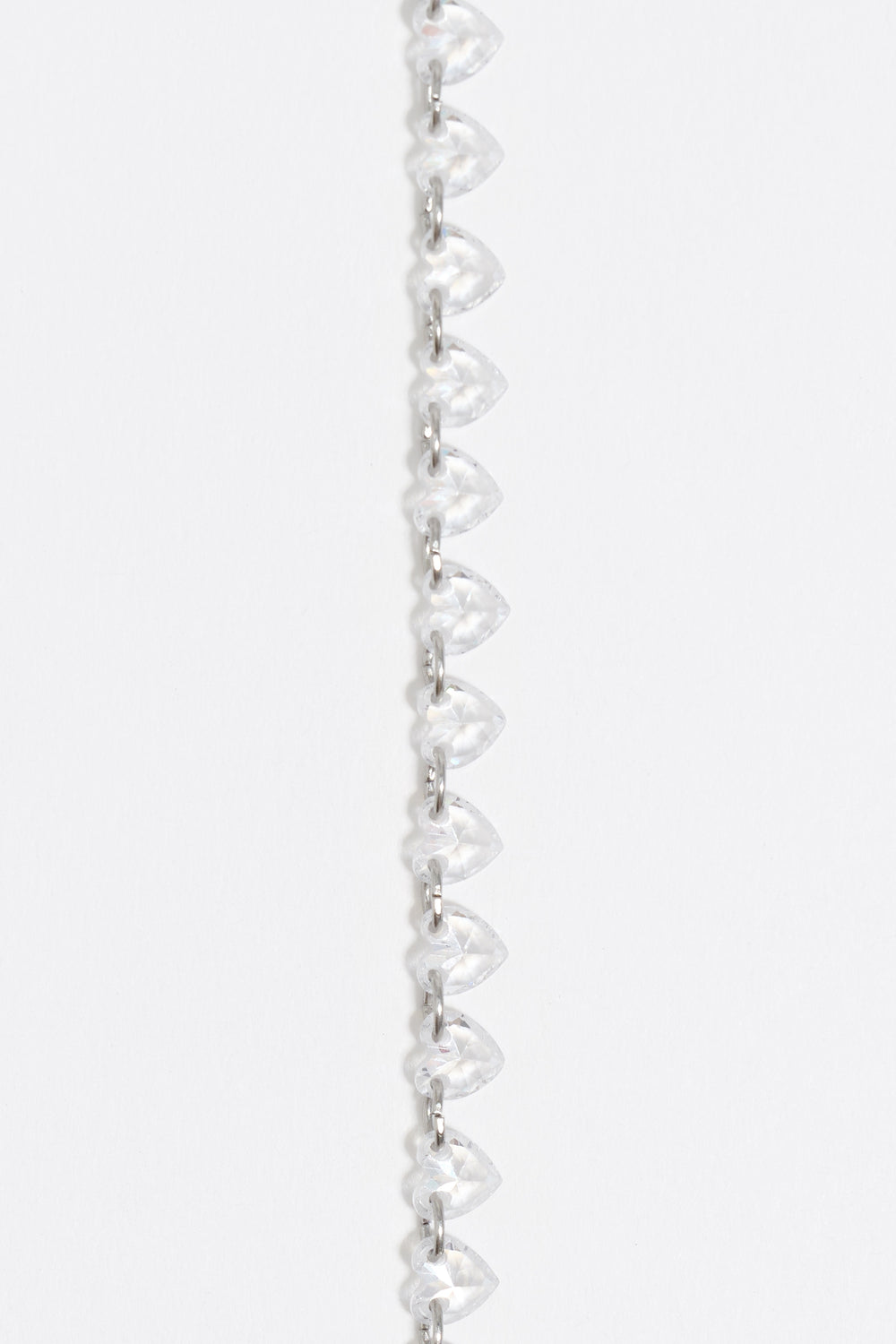 Silver-tone hearts crystals bracelet