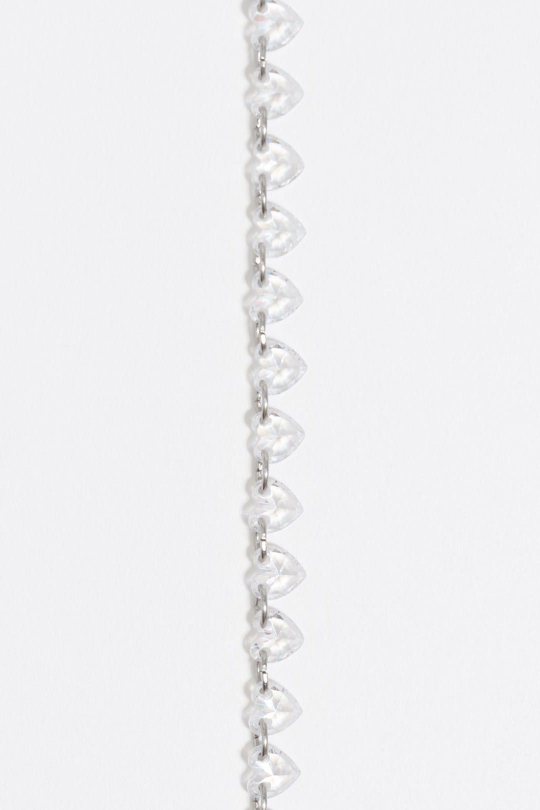 Silver-tone hearts crystals bracelet