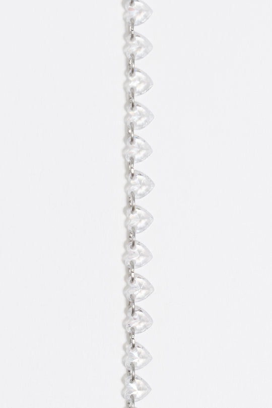 Silver-tone hearts crystals bracelet