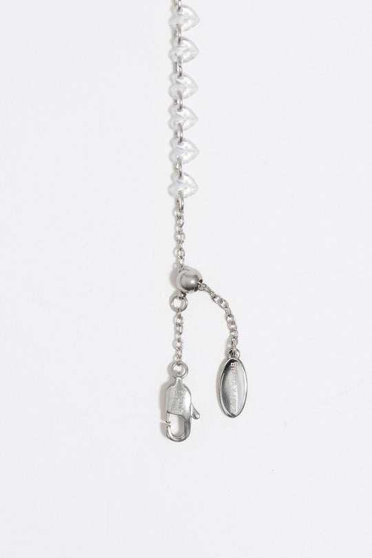 Silver-tone hearts crystals bracelet